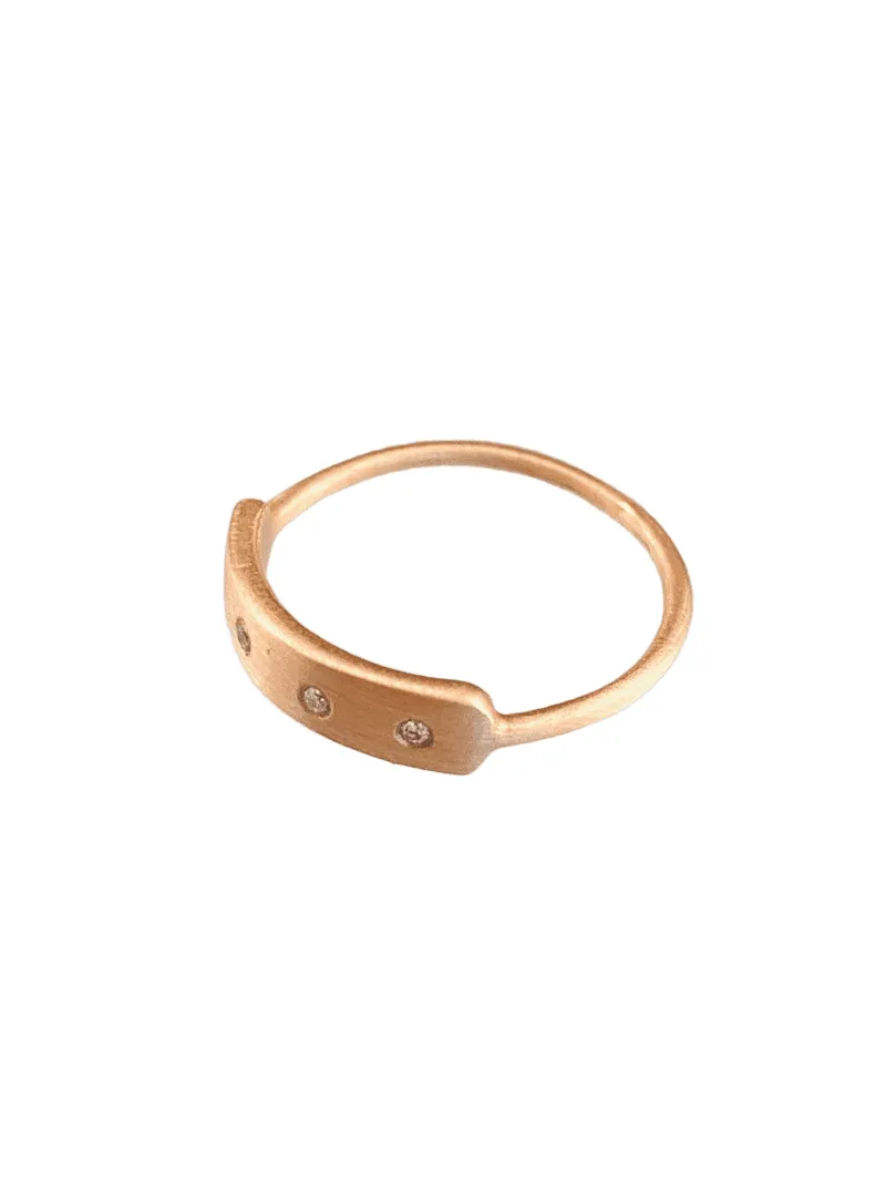 14K Solid Rose Gold Diamond Ring