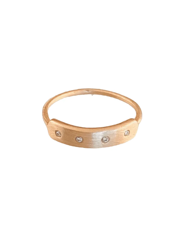 14K Solid Rose Gold Diamond Ring