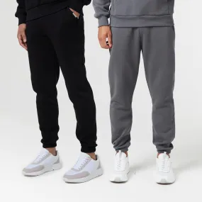 2-Pack Relaxed Fit Cuffed Joggers | Black / Graphite