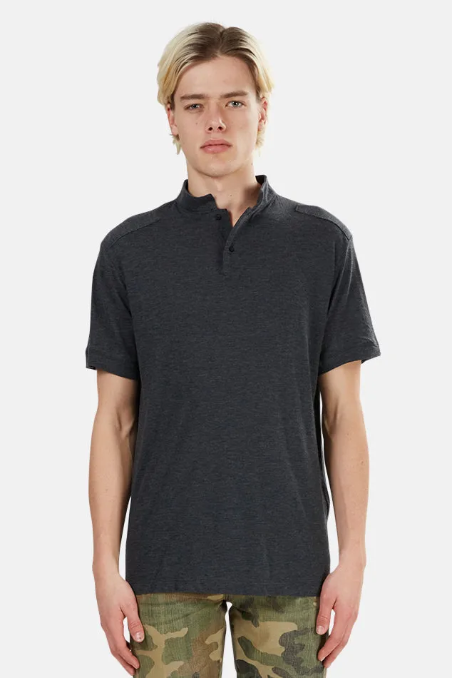 66 Pop Collar Polo Charcoal