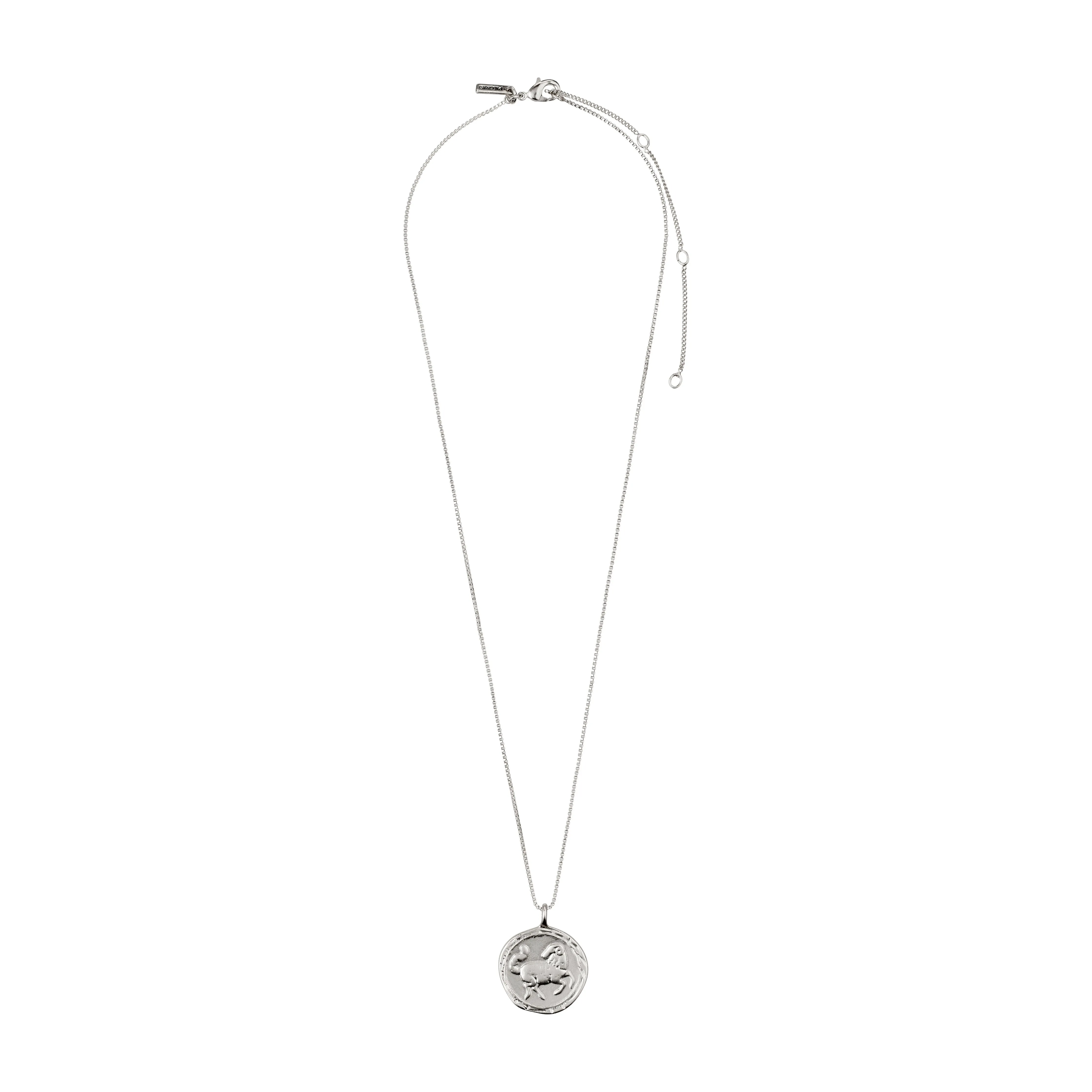 ARIES recycled Zodiac Sign Coin Necklace, silver-plated