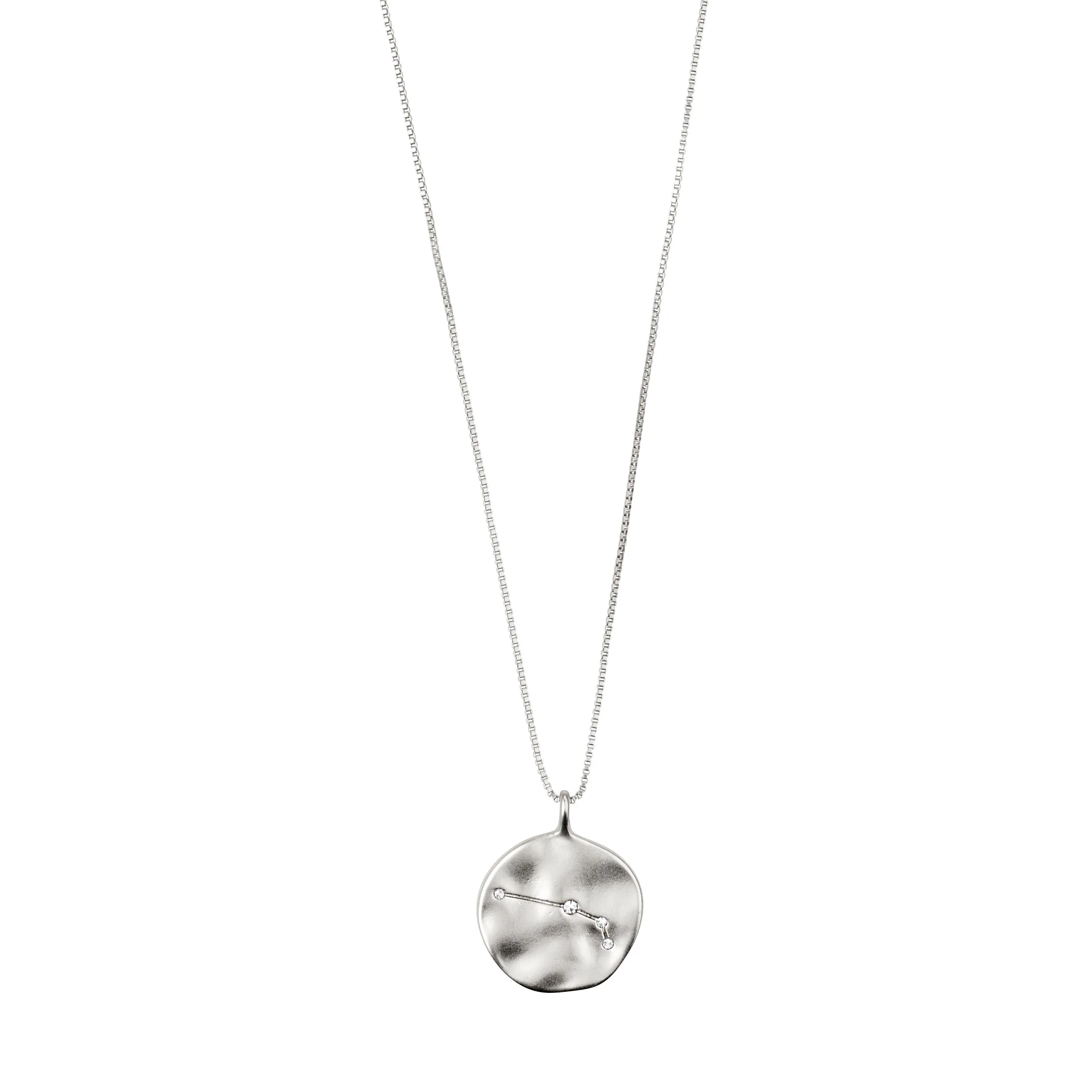 ARIES recycled Zodiac Sign Coin Necklace, silver-plated