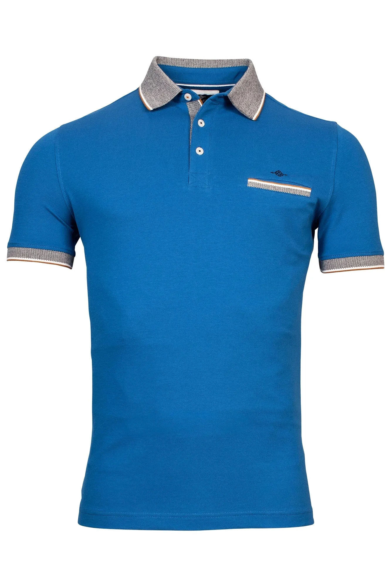 Baileys Contrast Collar Blue Polo Shirt Blue