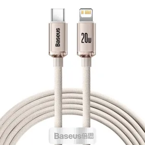 Baseus Crystal Shine Series CAJY001404 Type-C To Lightning Cable 20W Fast Charging 2m - Pink