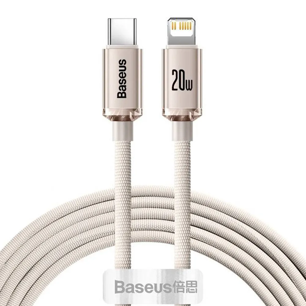 Baseus Crystal Shine Series CAJY001404 Type-C To Lightning Cable 20W Fast Charging 2m - Pink