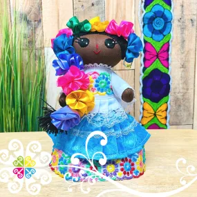 Blue Costenita Mexican Otomi Doll - Fina