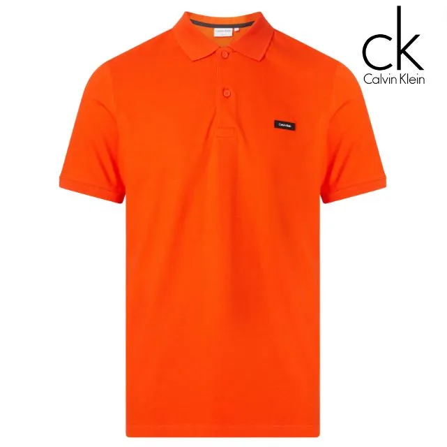 Calvin Klein Stretch Pique Orange Polo Orange