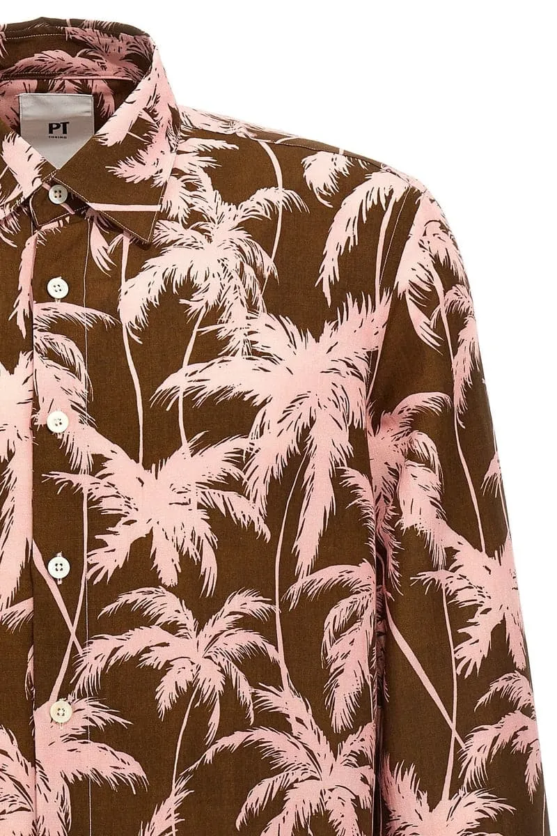 Camicia con stampa palme