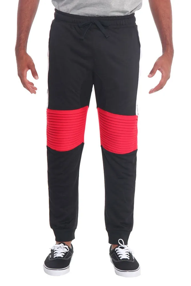 Color Block Biker French Terry Jogger Pants