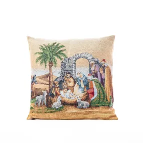 Cuscino arredo Natalizio Gobelin Nativity Double Face