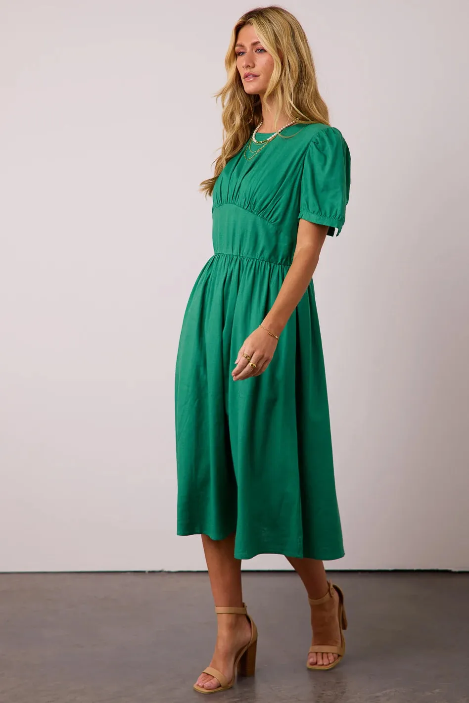 Cyrus Midi Dress in Green - FINAL SALE