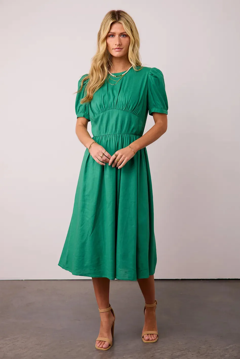 Cyrus Midi Dress in Green - FINAL SALE