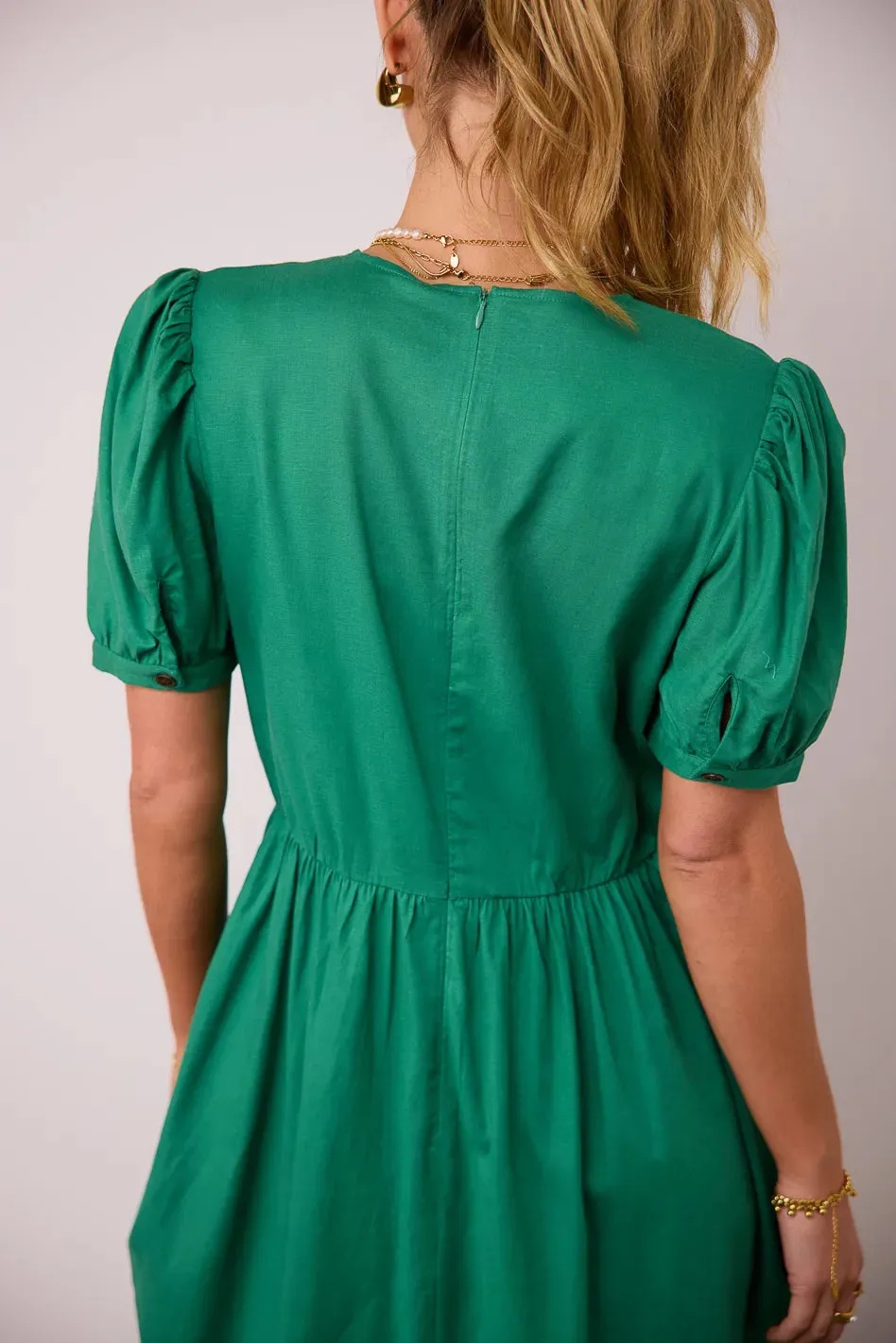 Cyrus Midi Dress in Green - FINAL SALE