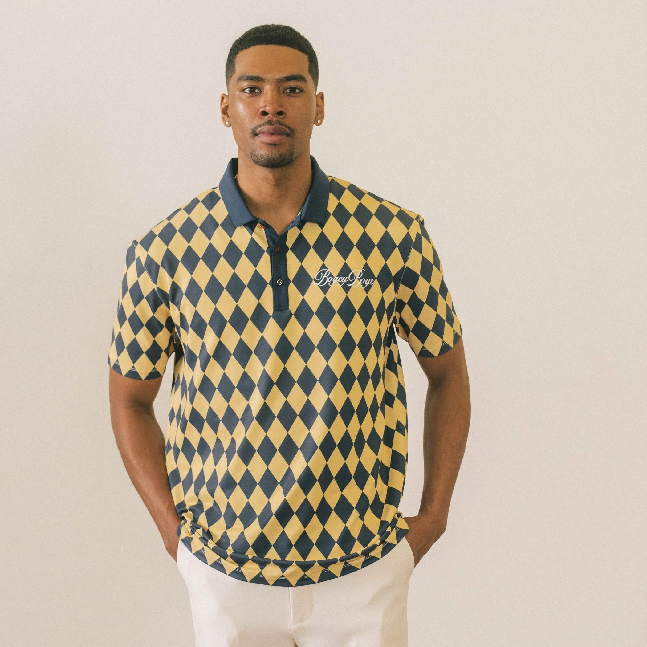 Diamond Athletic Polo - Yellow