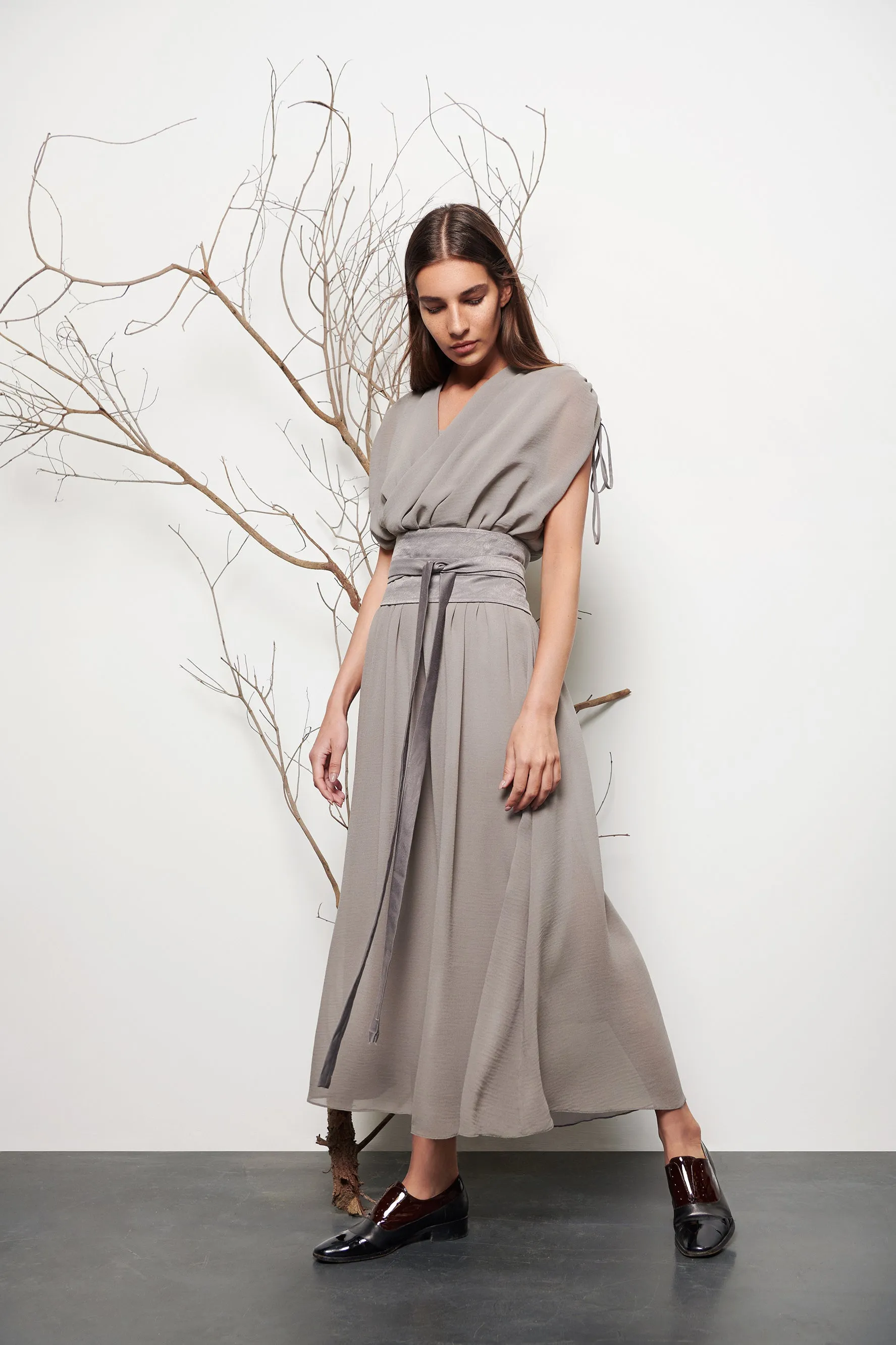 Draped neckline dress