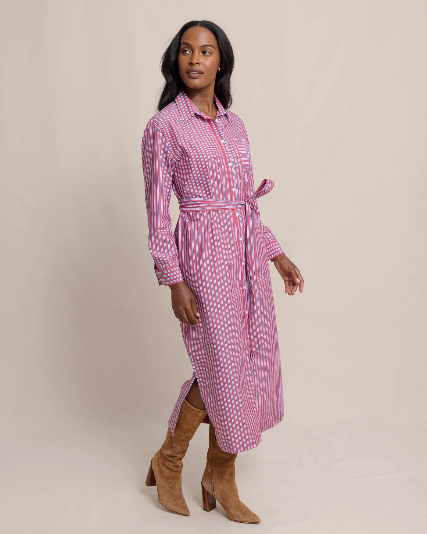 Farren Striped Shirt Dress