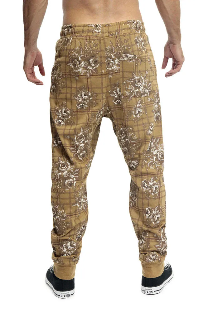 Floral Plaid French Terry Jogger Pants