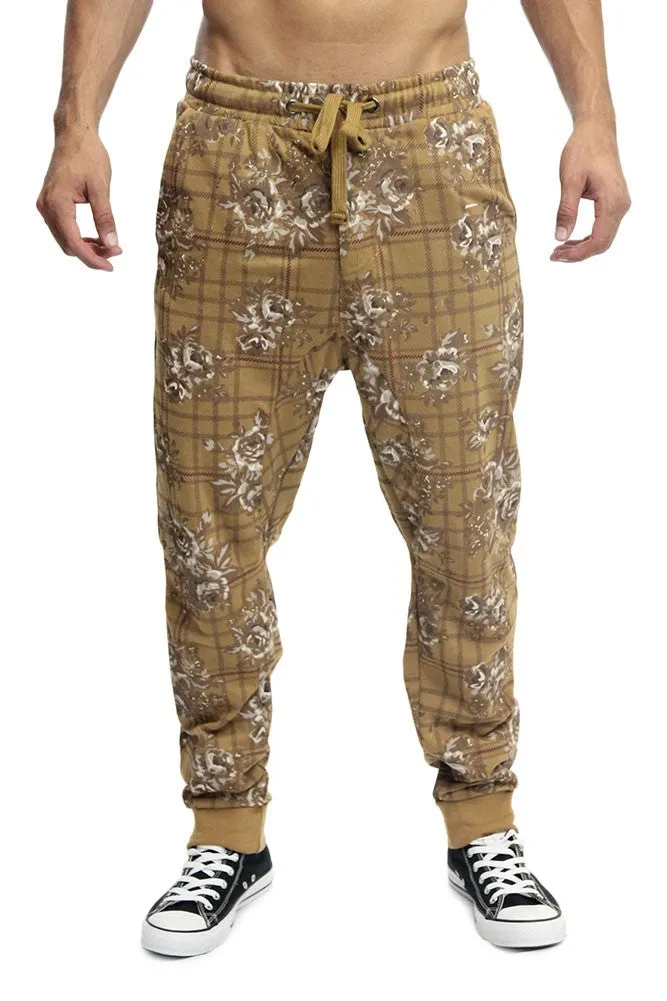 Floral Plaid French Terry Jogger Pants