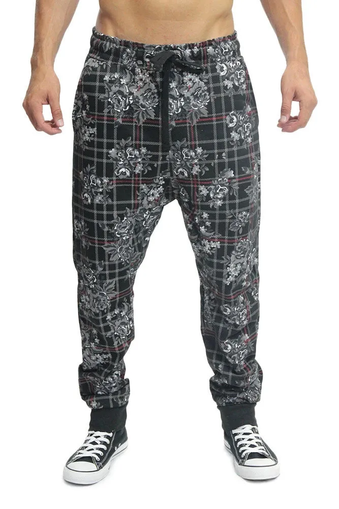 Floral Plaid French Terry Jogger Pants