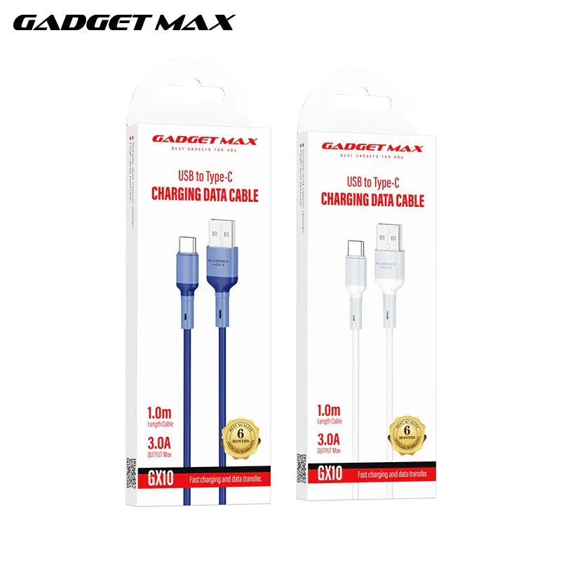 GADGET MAX GX10 TYPE-C 3A CHARGING DATA CABLE FOR TYPE-C (3A)(1M) - WHITE