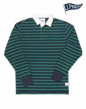 GREEN/NAVY STRIPE RUGBY SHIRT