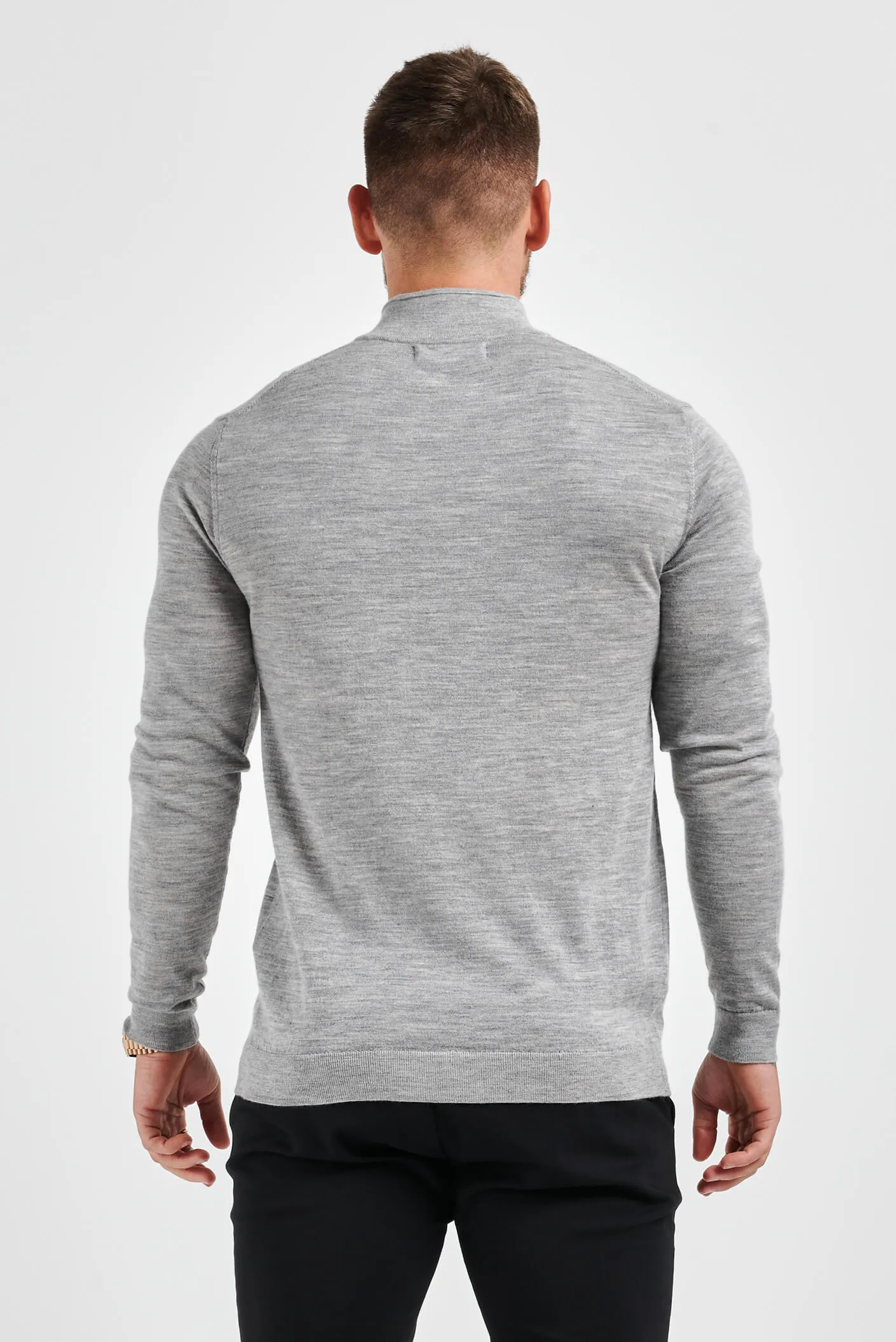 KNIT SWEATER - GREY MARL