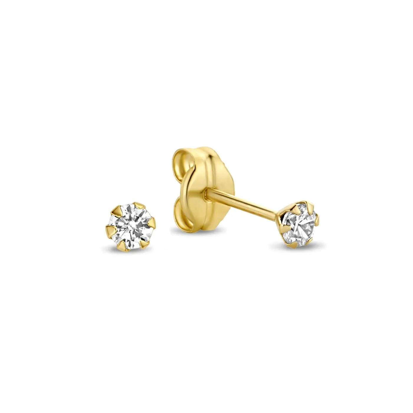 Le Marais De Buci 14 karat gold ear studs with zirconia