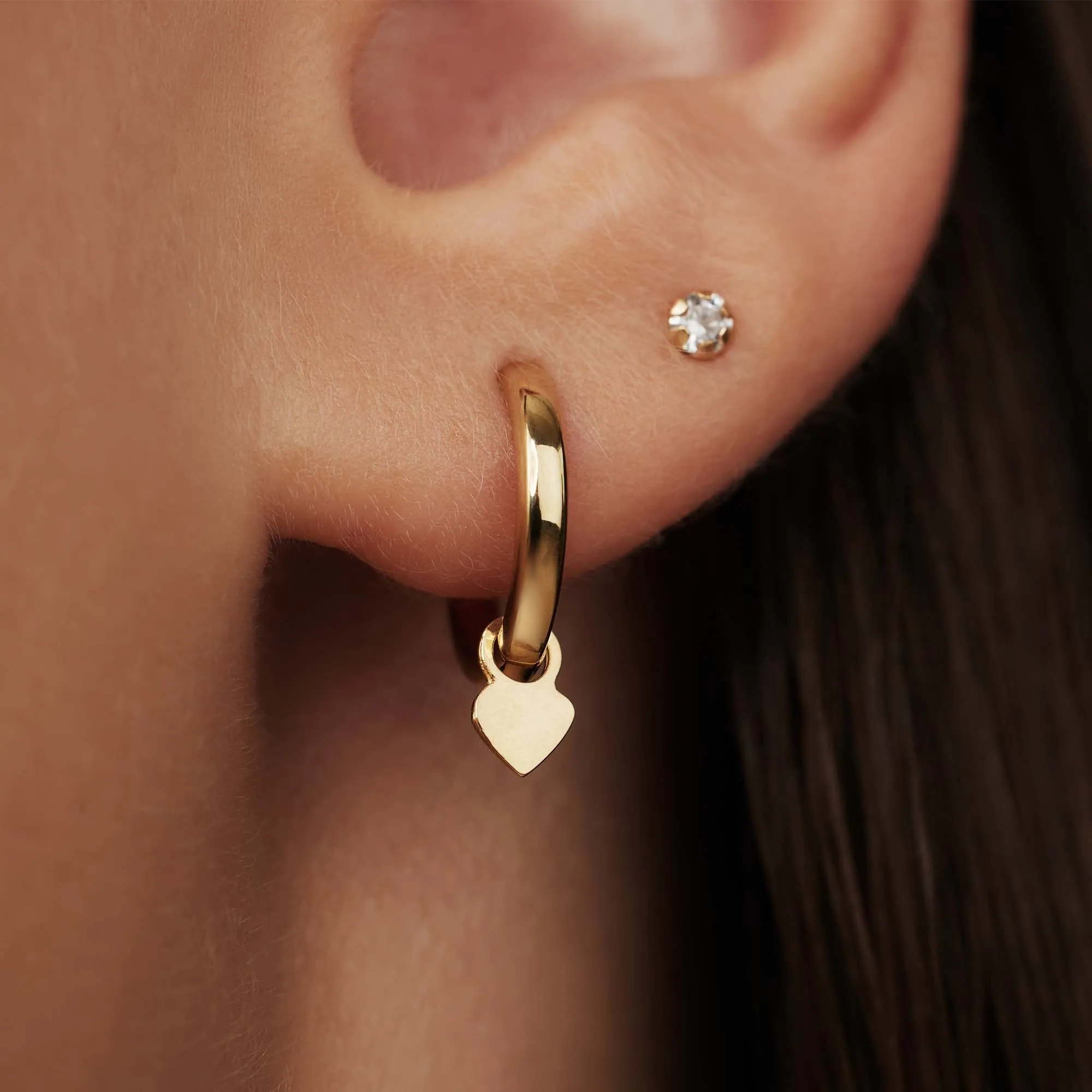 Le Marais De Buci 14 karat gold ear studs with zirconia