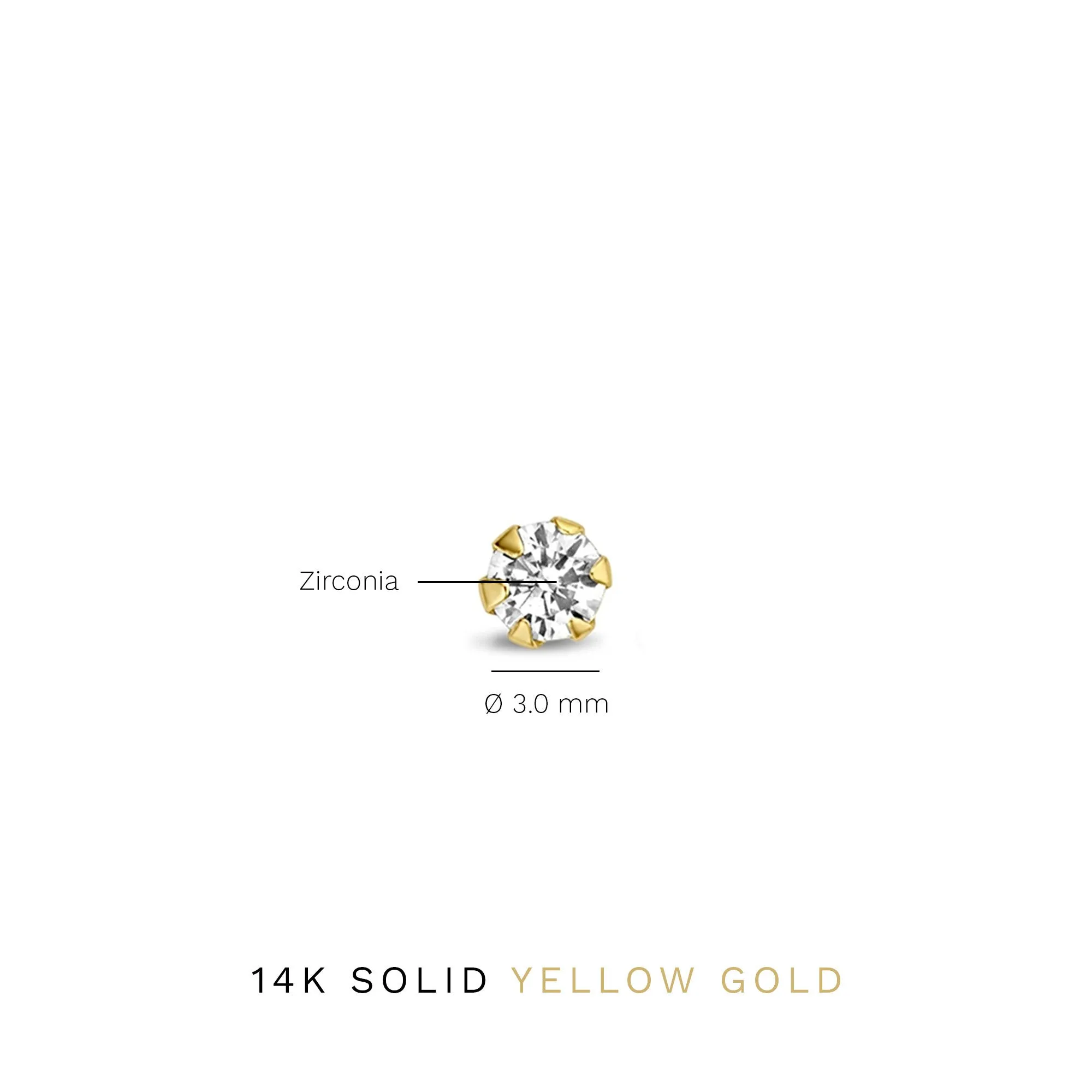 Le Marais De Buci 14 karat gold ear studs with zirconia