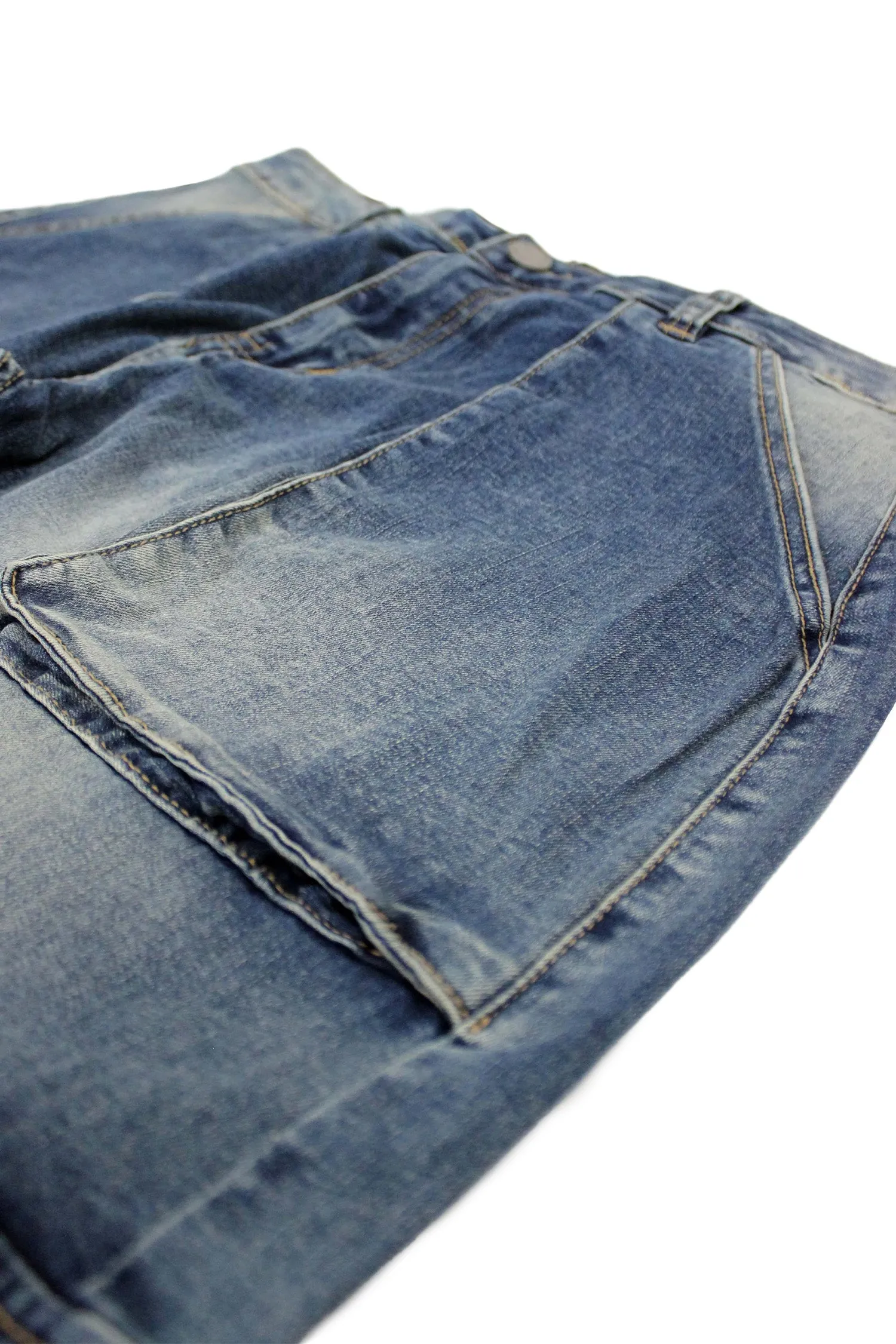 Men's Multi Cargo Pockets Denim Jeans