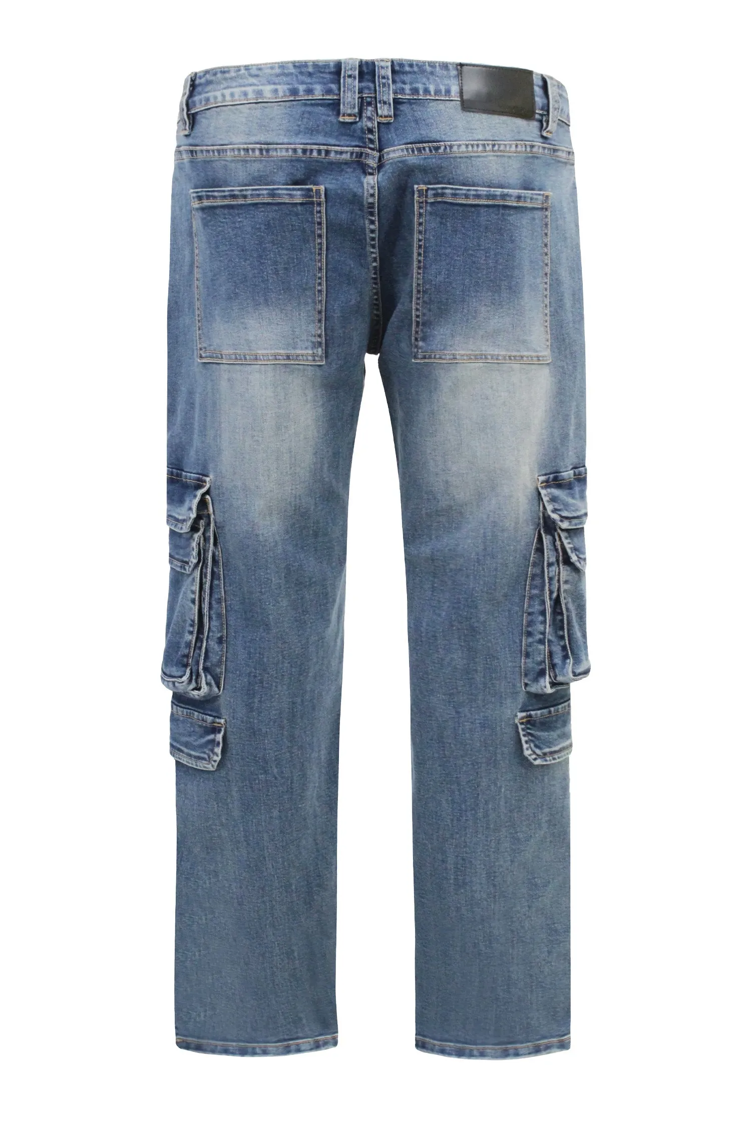 Men's Multi Cargo Pockets Denim Jeans