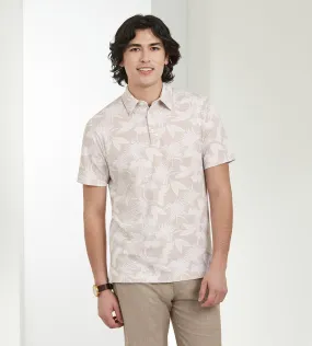 Modern Fit Short Sleeve Printed Cotton Polo