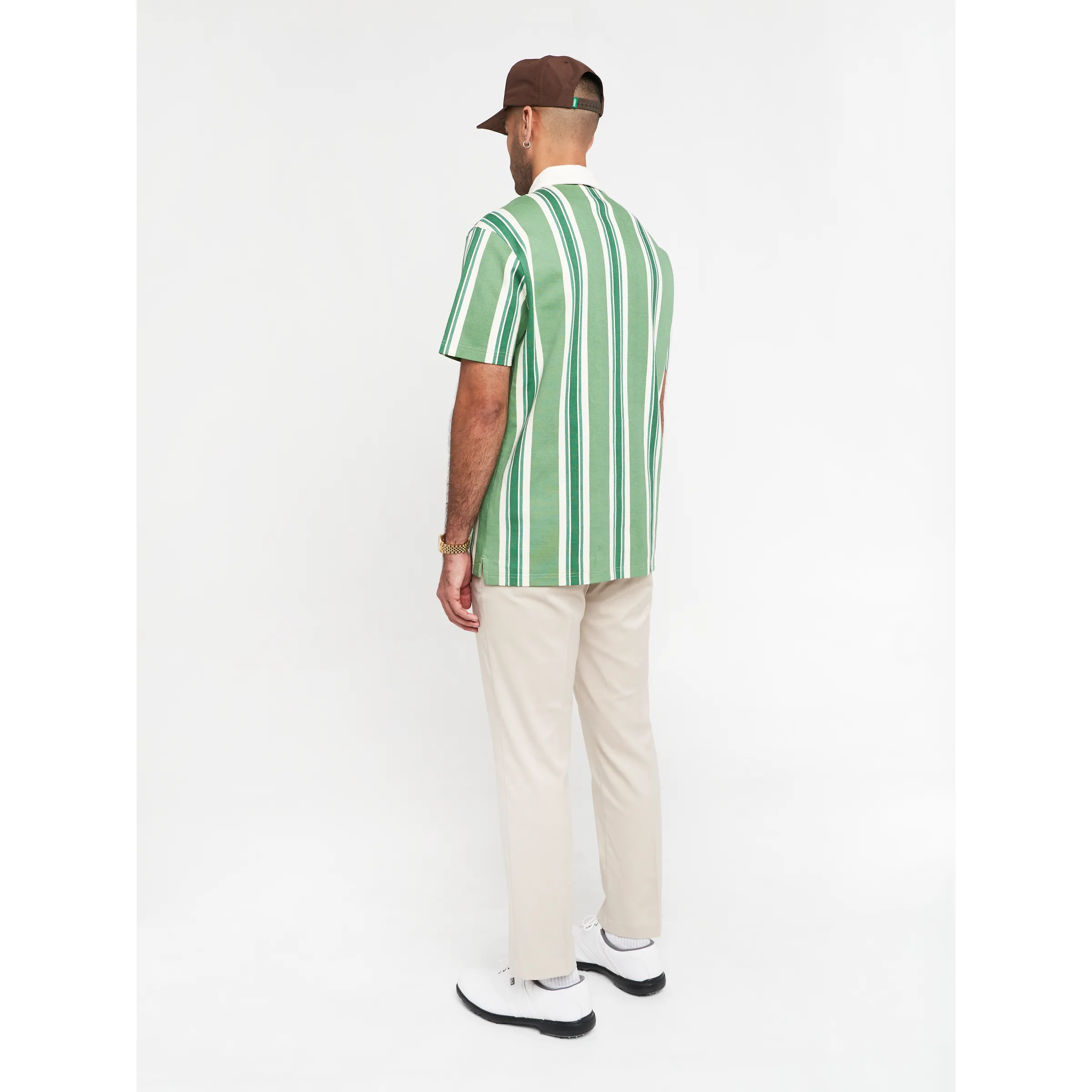 Pique Polo - Green Striped