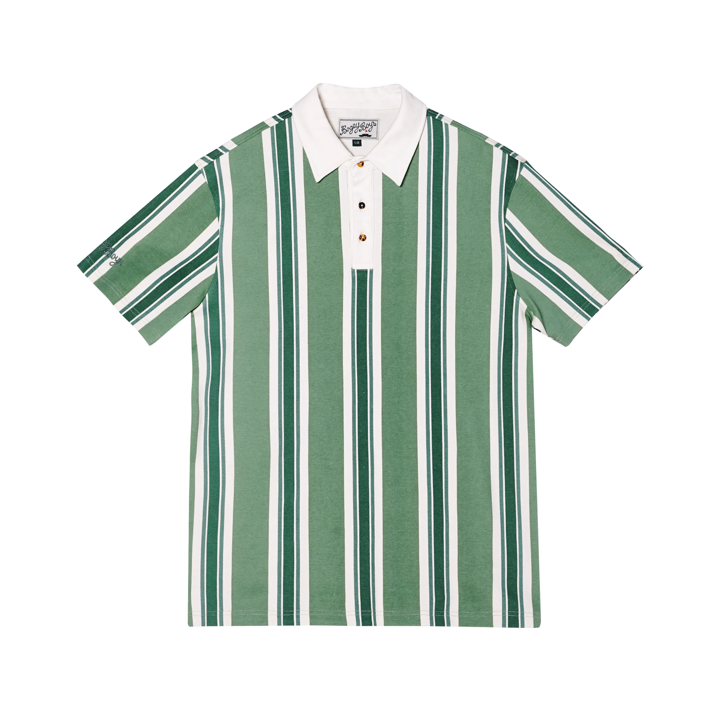 Pique Polo - Green Striped