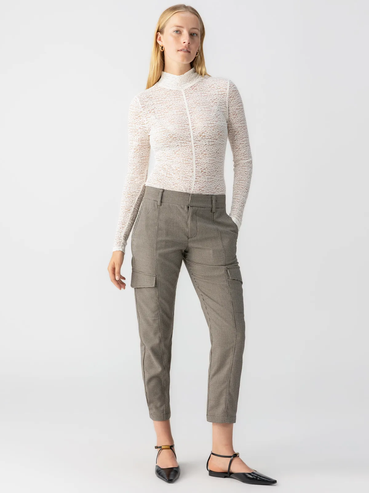 Polished Cargo Standard Rise Pant Compact Houndstooth