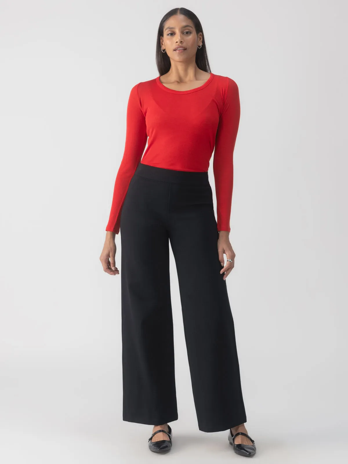 Runway Semi High Rise Ponte Trouser Black