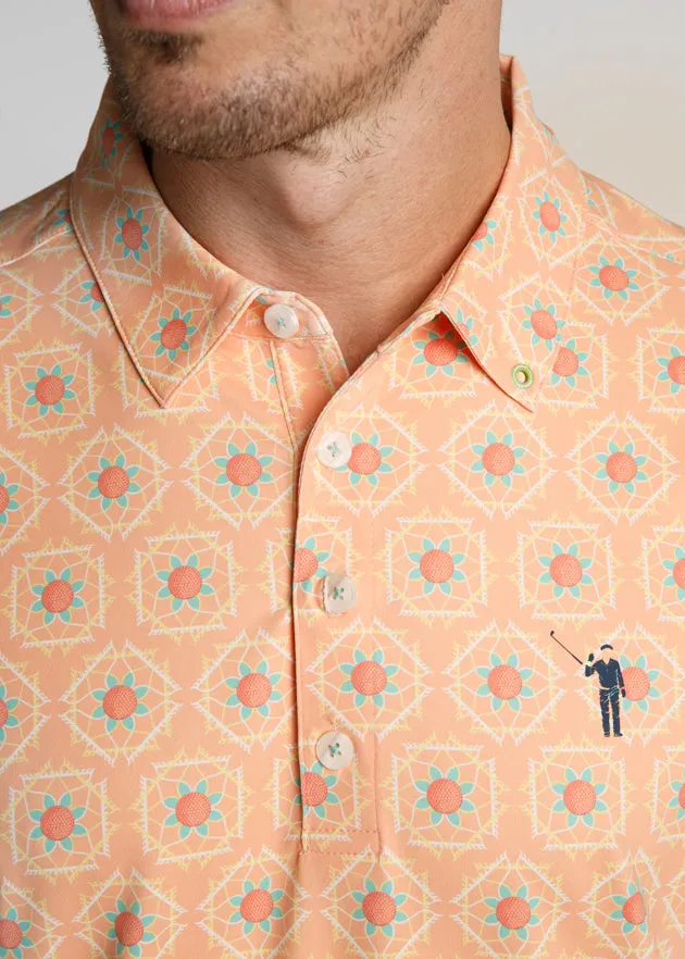 Sandy Tiles Men's Polo | Apricot