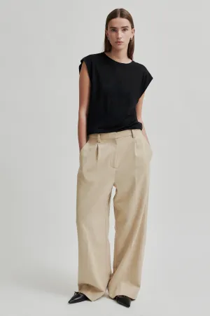 SECOND FEMALE | PANTALONES MUJER | NAVADA CLASSIC TROUSERS BEIGE MELANGE | BEIGE