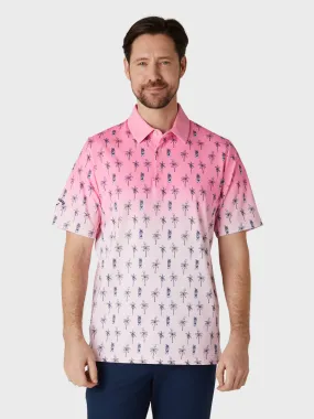 Short Sleeve Mojito Ombre Print Polo Shirt In Candy Pink