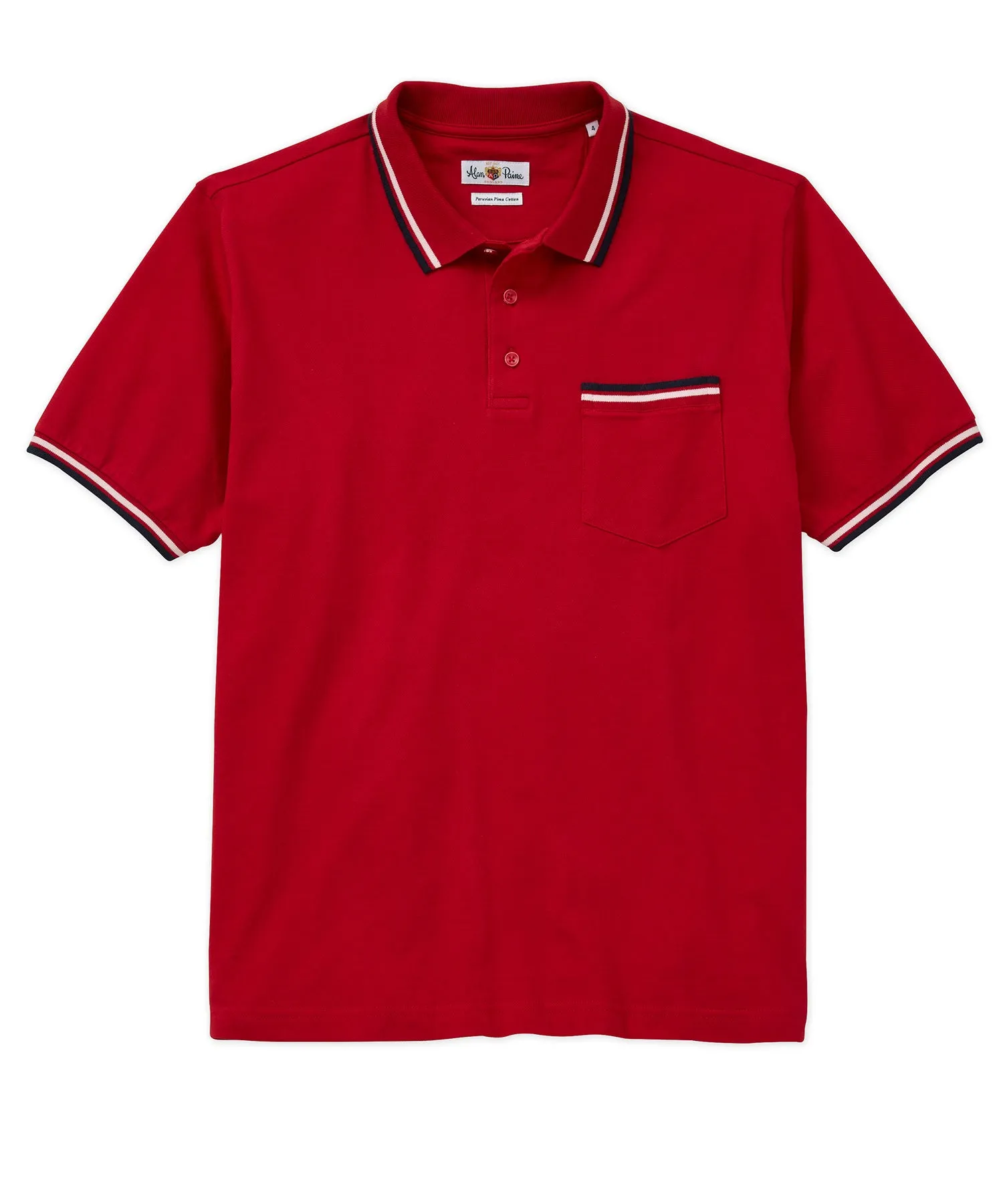 Tipped Stretch Pique Polo Shirt