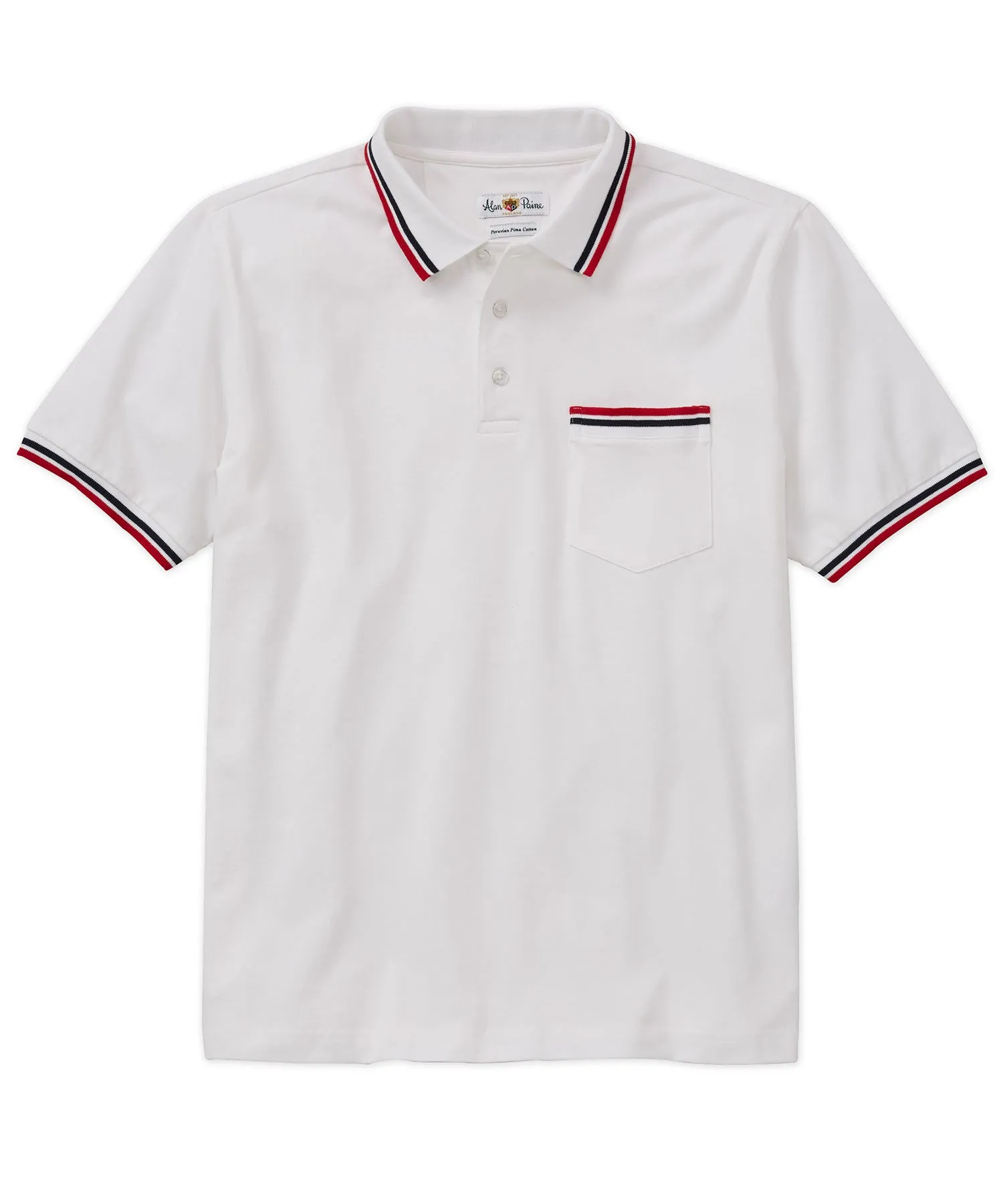 Tipped Stretch Pique Polo Shirt