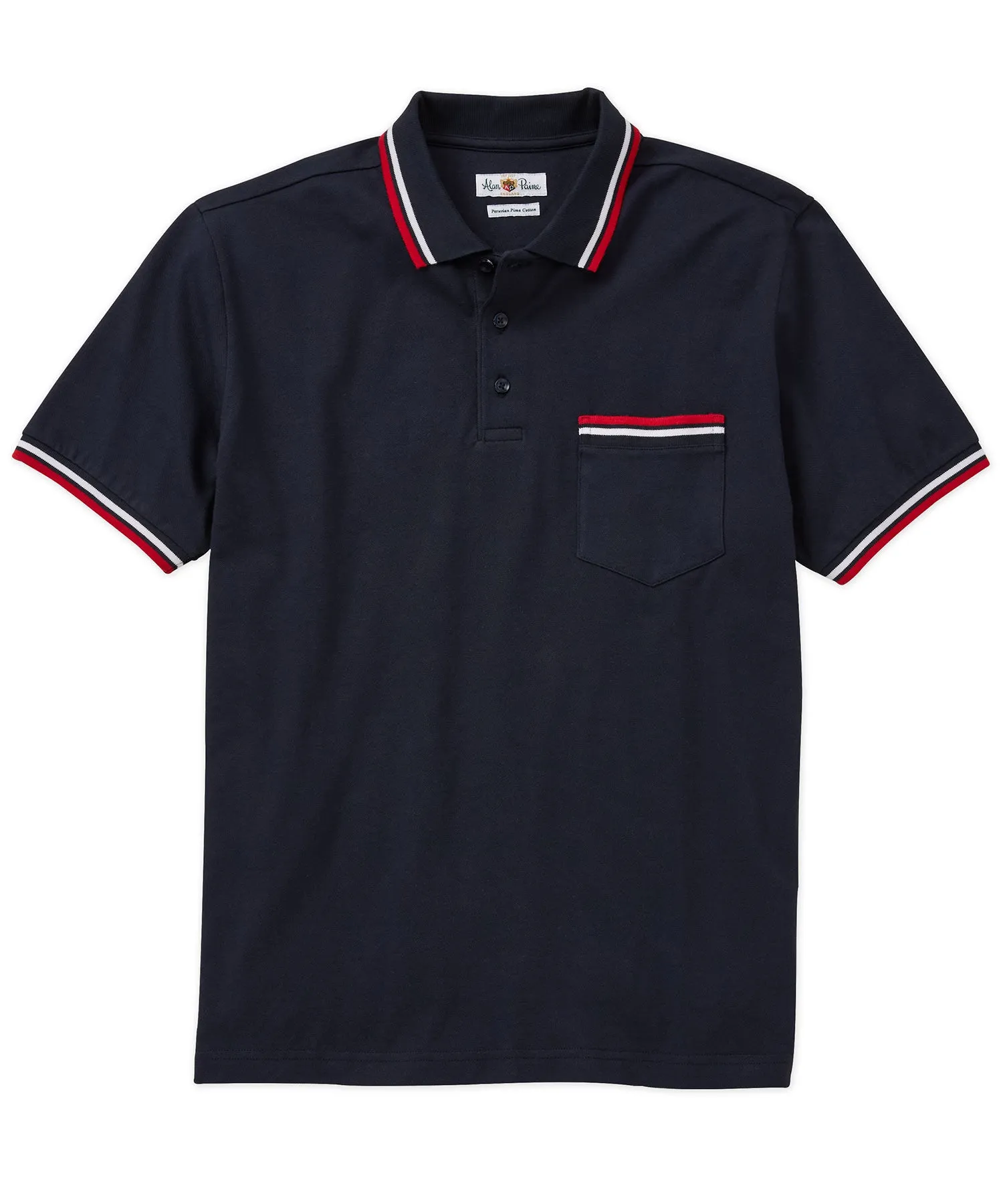 Tipped Stretch Pique Polo Shirt