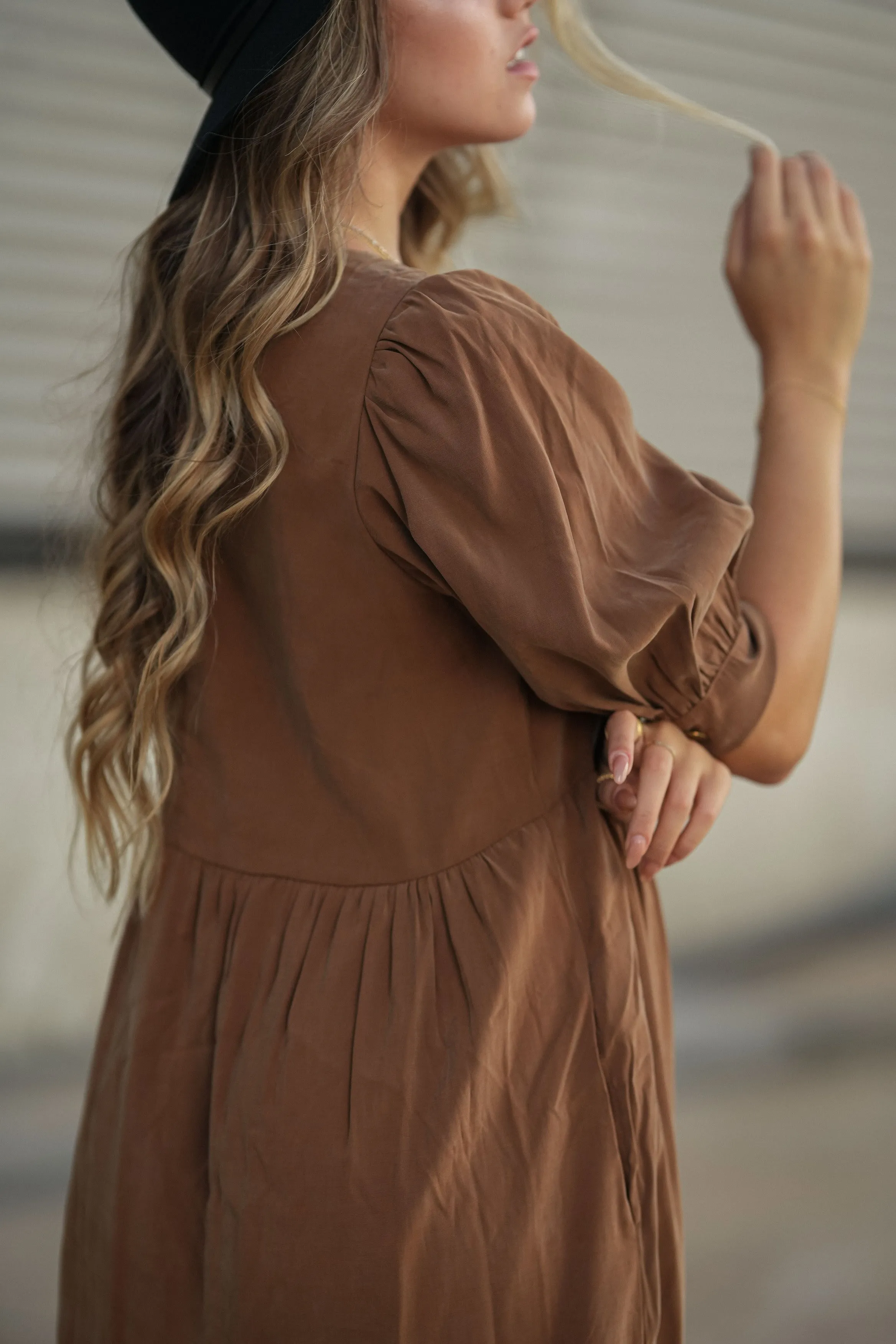 Vestido com manga balão