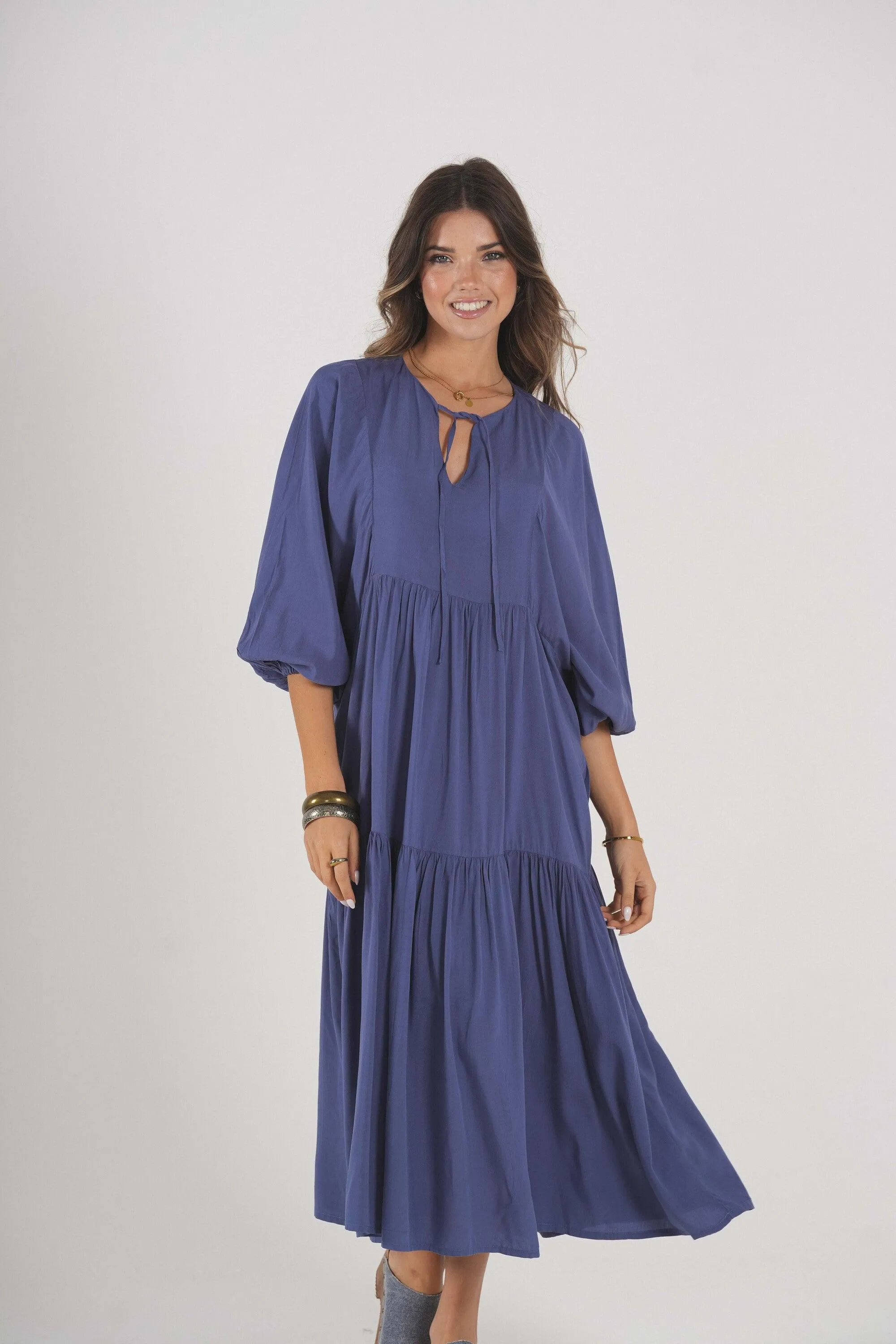 Vestido comprido em viscose